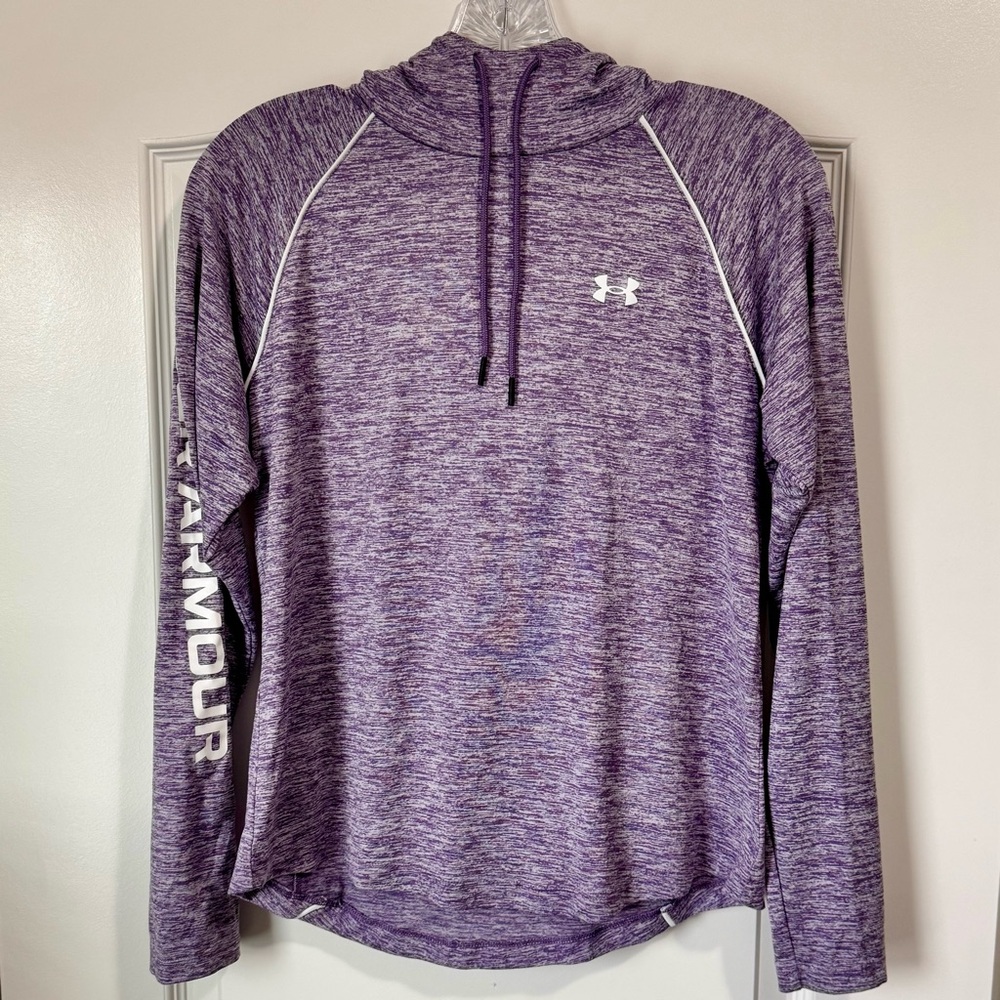 Under Armour Women's UA Velocity Wordmark Hoodie in Medium/Heather Purple